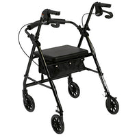 Drive Rollator Rolling Walker with 6" Wheels, Fold Up Removable Back Support and Padded Seat, Red — for Safe and Supported Mobility
