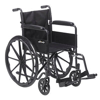 Drive Silver Sport 1 Wheelchair with Full Arms and Swing away Removable Footrest — for Mobility and Patient Transport