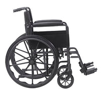 Drive Silver Sport 1 Wheelchair with Full Arms and Swing away Removable Footrest — for Mobility and Patient Transport