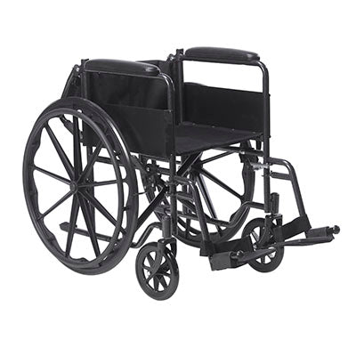 Drive Silver Sport 1 Wheelchair with Full Arms and Swing away Removable Footrest — for Mobility and Patient Transport