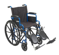 Drive Blue Streak Wheelchair with Flip Back Desk Arms, Elevating Leg Rests — for Mobility and Patient Transport