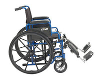 Drive Blue Streak Wheelchair with Flip Back Desk Arms, Elevating Leg Rests — for Mobility and Patient Transport