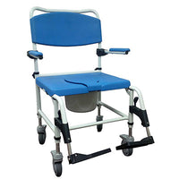 Drive Aluminum Bariatric Rehab Shower Commode Chair with Two Rear-Locking Casters — for Safe Bathing and Hygiene