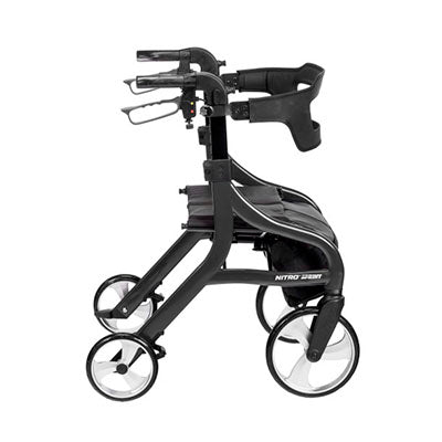 Drive Nitro Sprint Rollator, Hemi, Black — for Safe and Supported Mobility