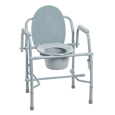 Drive Commode with drop arms, deluxe steel, 19-23" height, 1 each — for Safe Bathing and Hygiene