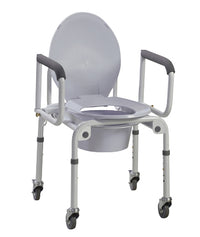 Drive Commode with drop arms, with wheels, aluminum, 1 each — for Safe Bathing and Hygiene