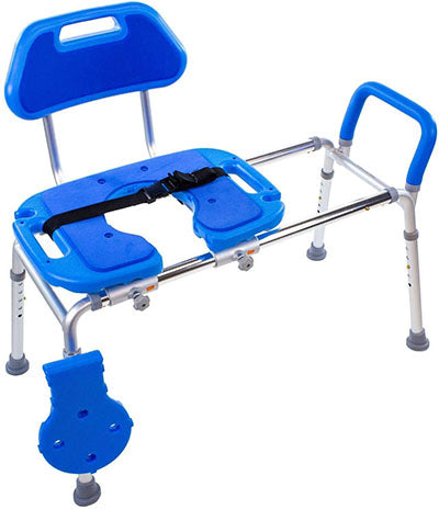 Platinum Health HydroGlyde Sliding Bath Bench, Blue — for Safe Bathing and Hygiene