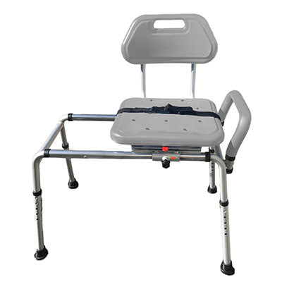 Platinum Health Gateway Sliding Bath Bench, Padded Swivel Seat, Blue — for Safe Bathing and Hygiene