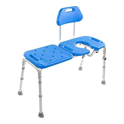 Platinum Health All-Access Bath Bench with Cutout, Blue — for Safe Bathing and Hygiene
