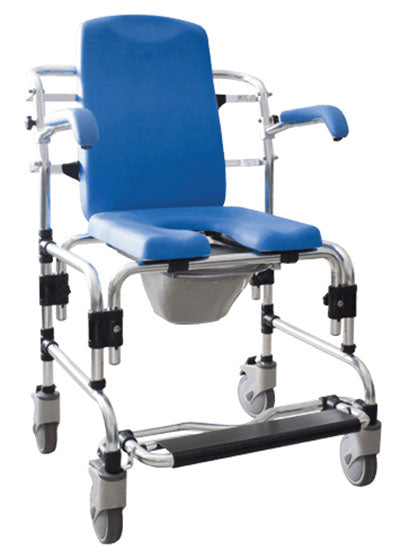 Platinum Health Caspian Professional Mobile Shower/Commode Chair, Padded — for Safe Bathing and Hygiene
