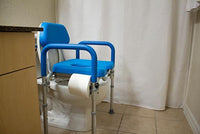 Platinum Health Dignity Commode Shower Chair, Padded, Adjustable Height, Toilet Paper Holder — for Treatment and Examination Rooms