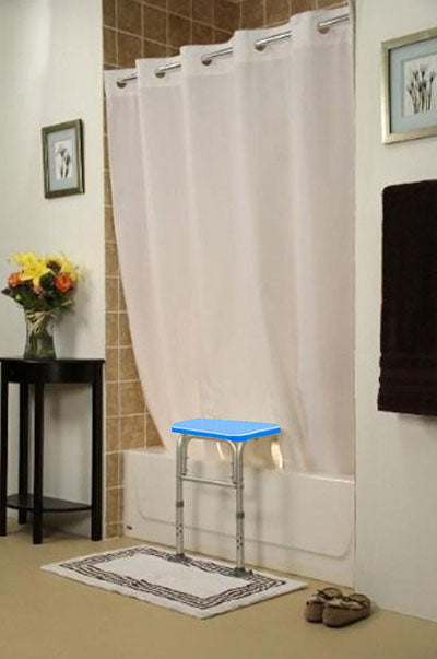 Platinum Health BenchMate Split Shower Curtain, White — for Exercise and Therapy Floor Work