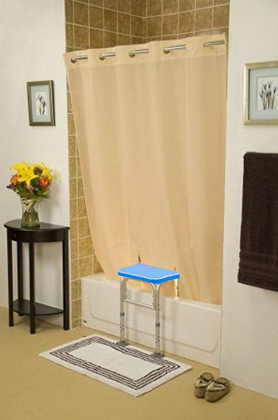 Platinum Health BenchMate Split Shower Curtain, White — for Exercise and Therapy Floor Work