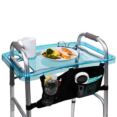 StrongArm Clear View Walker Tray and Bag — for Safe and Supported Mobility