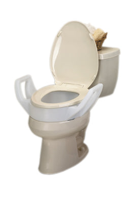 Maddak Elevated toilet seat with arms and lock-on bracket — for Safe and Independent Toileting