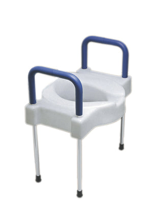 Maddak Elevated toilet seat with arms and legs, extra wide — for Safe and Independent Toileting