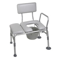Drive Padded Seat Transfer Bench with Commode Opening — for Safe Bathing and Hygiene