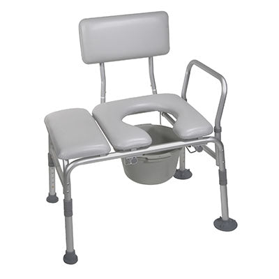 Drive Padded Seat Transfer Bench with Commode Opening — for Safe Bathing and Hygiene