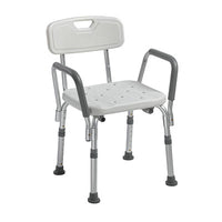Drive Knock Down Bath Bench with Back and Padded Arms — for Safe Bathing and Hygiene