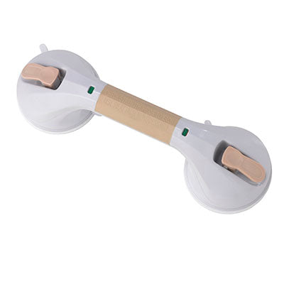 Drive Suction Cup Grab Bar, 12", White and Beige — for Safe Bathing and Hygiene