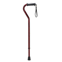 Drive Adjustable Height Offset Handle Cane with Gel Hand Grip, Red Crackle — for Treatment and Examination Rooms