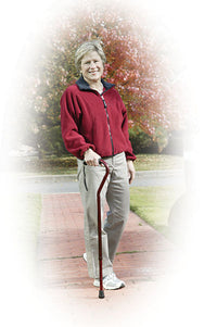 Drive Adjustable Height Offset Handle Cane with Gel Hand Grip, Red Crackle — for Treatment and Examination Rooms