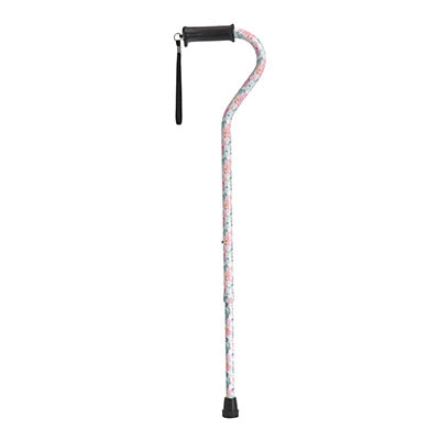 Drive Adjustable Height Offset Handle Cane with Gel Hand Grip, Floral — for Treatment and Examination Rooms