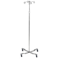 Drive Economy Removable Top I. V. Pole, 4 Hook Top, Chrome — for Medical Equipment in Clinical and Institutional Care