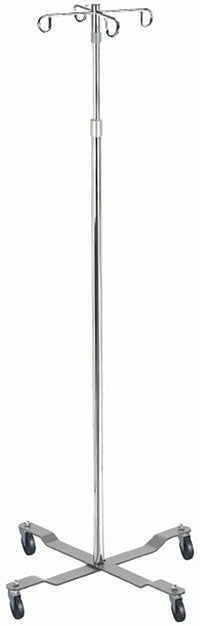 Drive Economy Removable Top I. V. Pole, 2 Hook Top, Chrome — for Medical Equipment in Clinical and Institutional Care