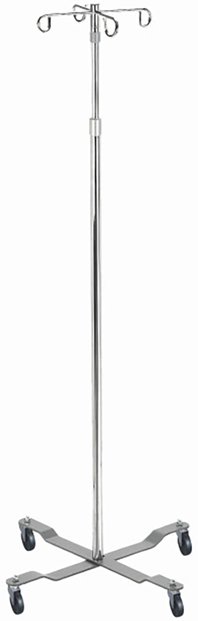 Drive Economy Removable Top I. V. Pole, 2 Hook Top, Chrome — for Medical Equipment in Clinical and Institutional Care
