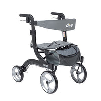 Drive Nitro Euro Style Rollator Rolling Walker, Hemi Height, Black — for Safe and Supported Mobility