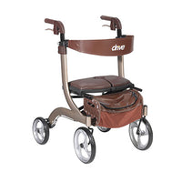 Drive Nitro DLX Euro Style Rollator Rolling Walker, Champagne — for Safe and Supported Mobility