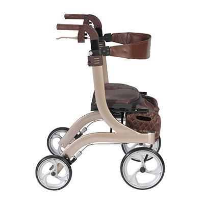 Drive Nitro DLX Euro Style Rollator Rolling Walker, Champagne — for Safe and Supported Mobility