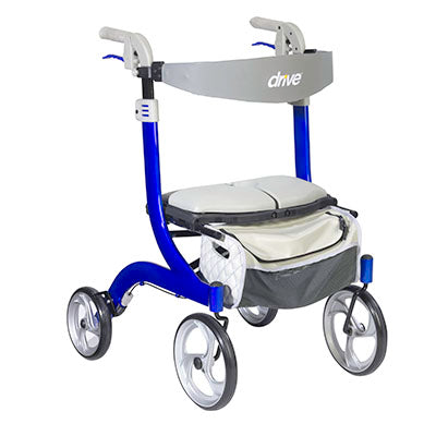 Drive Nitro DLX Euro Style Rollator Rolling Walker, Sleek Blue — for Safe and Supported Mobility
