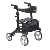 Drive Nitro Elite CF Carbon Fiber Rollator Rolling Walker, Black — for Safe and Supported Mobility