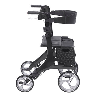 Drive Nitro Elite CF Carbon Fiber Rollator Rolling Walker, Black — for Safe and Supported Mobility