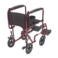 Drive Lightweight Transport Wheelchair, 19" Seat, Red — for Strength Training and Rehabilitation
