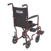 Drive Lightweight Transport Wheelchair, 19" Seat, Red — for Strength Training and Rehabilitation