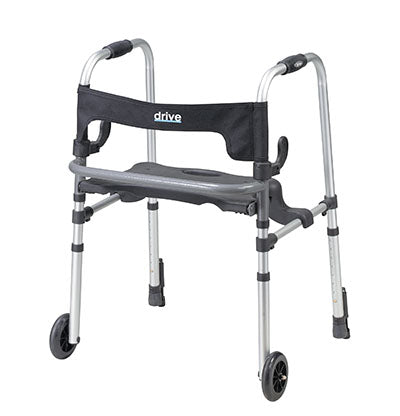 Drive Clever Lite LS Walker Rollator with Seat and Push Down Brakes — for Safe and Supported Mobility