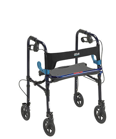 Drive Clever Lite Walker Rollator, Adult, 8" Wheels, Flame Blue — for Safe and Supported Mobility