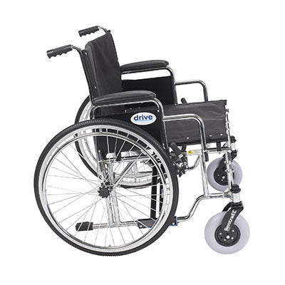 Drive Sentra EC Heavy Duty Extra Wide Wheelchair, Detachable Desk Arms — for Mobility and Patient Transport
