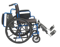 Drive Blue Streak Wheelchair with Flip Back Desk Arms, Elevating Leg Rests — for Mobility and Patient Transport