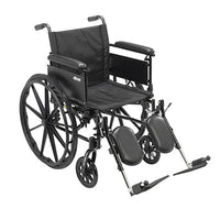 Drive Cruiser X4 Lightweight Dual Axle Wheelchair with Adjustable Detachable Arms, Full Arms, Elevating Leg Rests, 18" Seat — for Strength Training and Rehabilitation