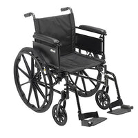 Drive Cruiser X4 Lightweight Dual Axle Wheelchair with Adjustable Detachable Arms, Full Arms, Swing Away Footrests, 20" Seat — for Strength Training and Rehabilitation