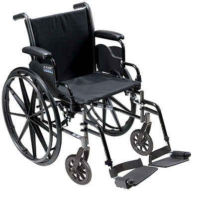 Drive Cruiser III Light Weight Wheelchair with Flip Back Removable Arms, Desk Arms, Swing away Footrests, 20" Seat — for Strength Training and Rehabilitation