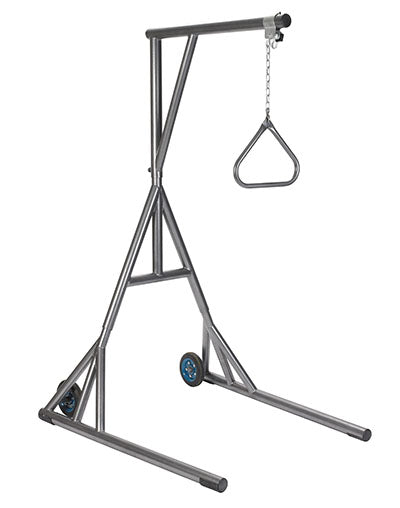 Drive Heavy Duty Trapeze with Base and Wheels, Silver Vein — for Patient Lift & Stand Assists in Clinical and Institutional Care