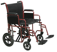 Drive Bariatric Heavy Duty Transport Wheelchair with Swing Away Footrest, 20" Seat, Blue — for Mobility and Patient Transport