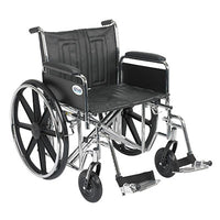 Drive Sentra EC Heavy Duty Wheelchair, Detachable Full Arms, Swing away Footrests, 22" Seat — for Mobility and Patient Transport