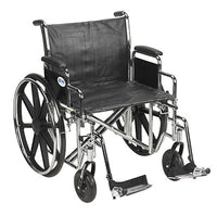 Drive Sentra EC Heavy Duty Wheelchair, Detachable Desk Arms, Swing away Footrests, 24" Seat — for Mobility and Patient Transport