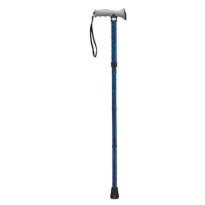 Drive Adjustable Lightweight Folding Cane with Gel Hand Grip, Blue Crackle — for Strength Training and Rehabilitation
